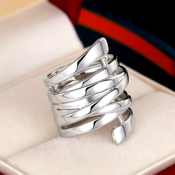 925 Silver Wrap Boho Chic Ring SIZE 7 - Picture 6 of 8